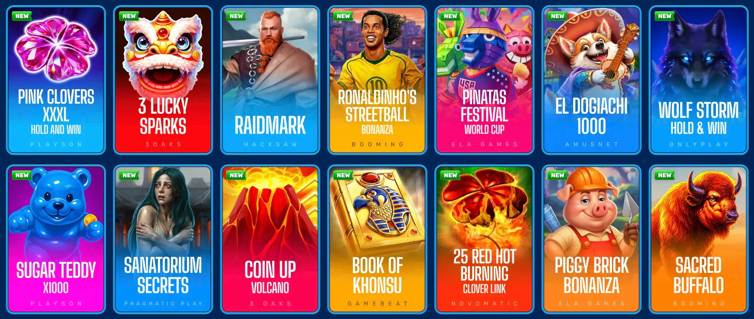 Diverse slot games at Spinfin Casino